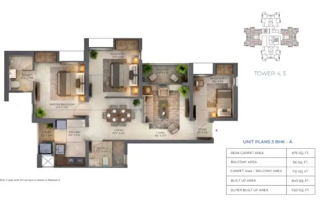 3 BHK Floor Plan